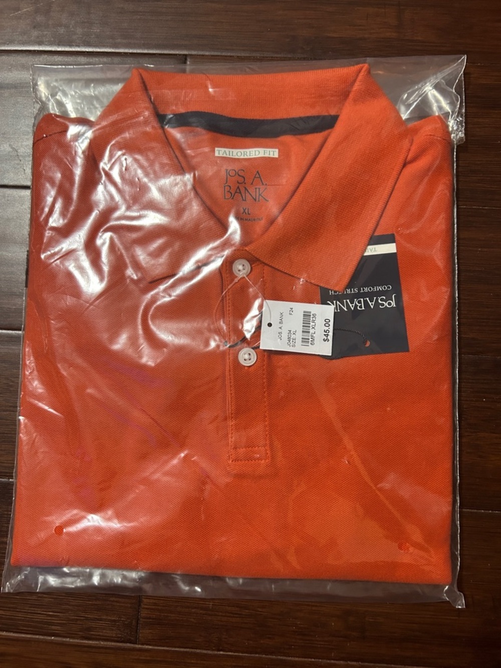 Jos. A. Bank Orange Tailored Fit Polo Shirt . NWT Available Sz L, XL. 💯 cotton